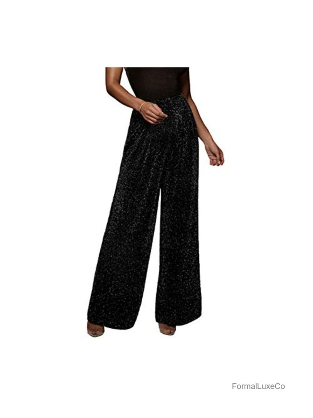Wide Leg Palazzo Pants High Waist Elastic Women Casual Loose Long Maxi Trousers